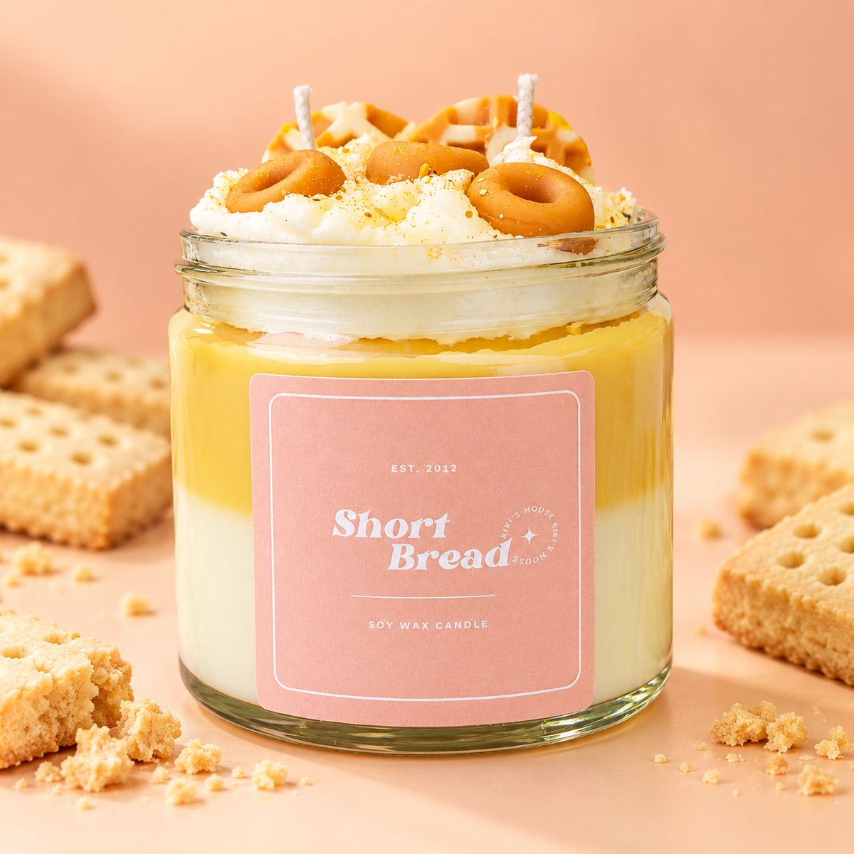 Short Bread whipped jar soy candle by KiKi's House