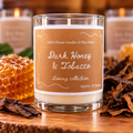 Dark Honey & Tobacco Soy Candle, 220g, approximate burn time 35 hours