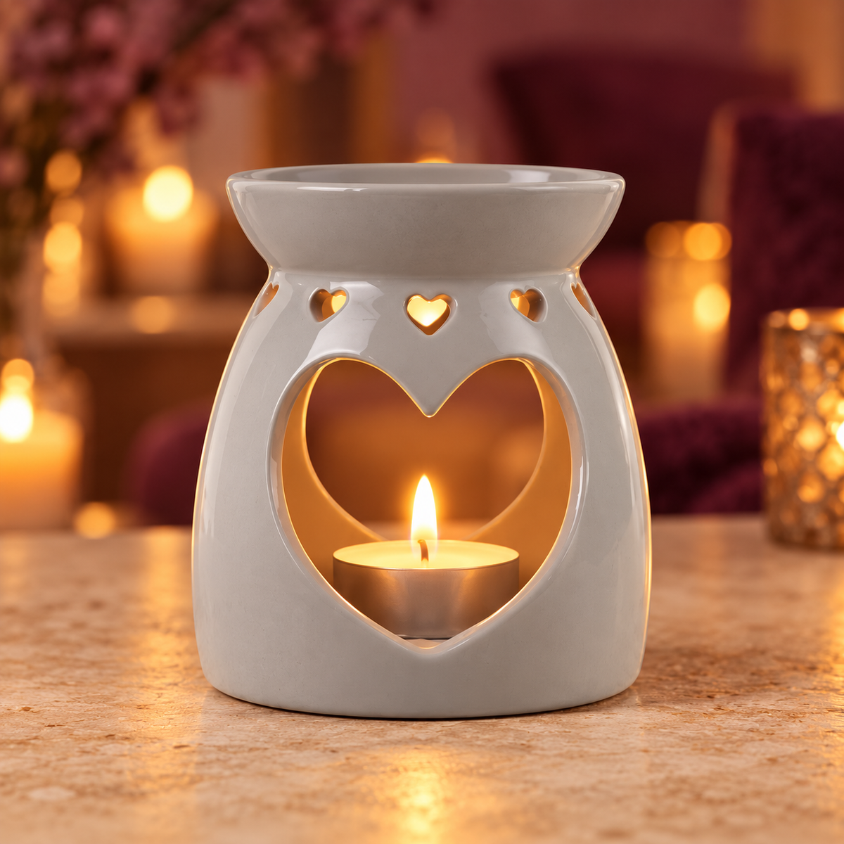 Grey Heart Wax Warmer