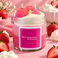 Strawberries & Cream whipped jar soy candle by KiKi's House